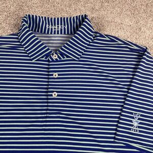 Draddy‎ Sport Polo Shirt Mens XXL Golf Performance Stretch Stripe Made in USA
